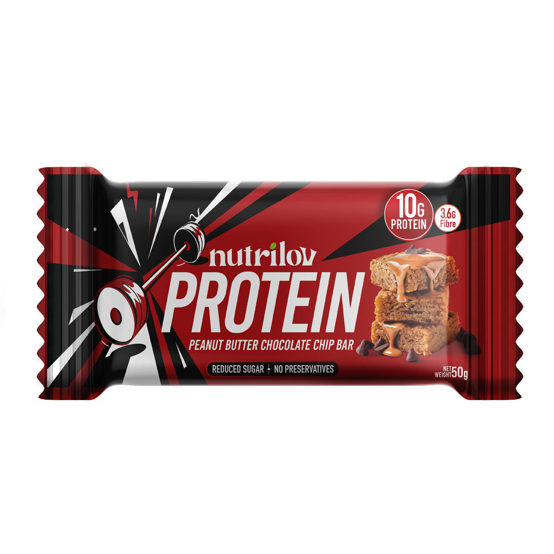 Nutrilov Protein Peanut Butter & Chocolate Chip Bar 50g (10G Protein)