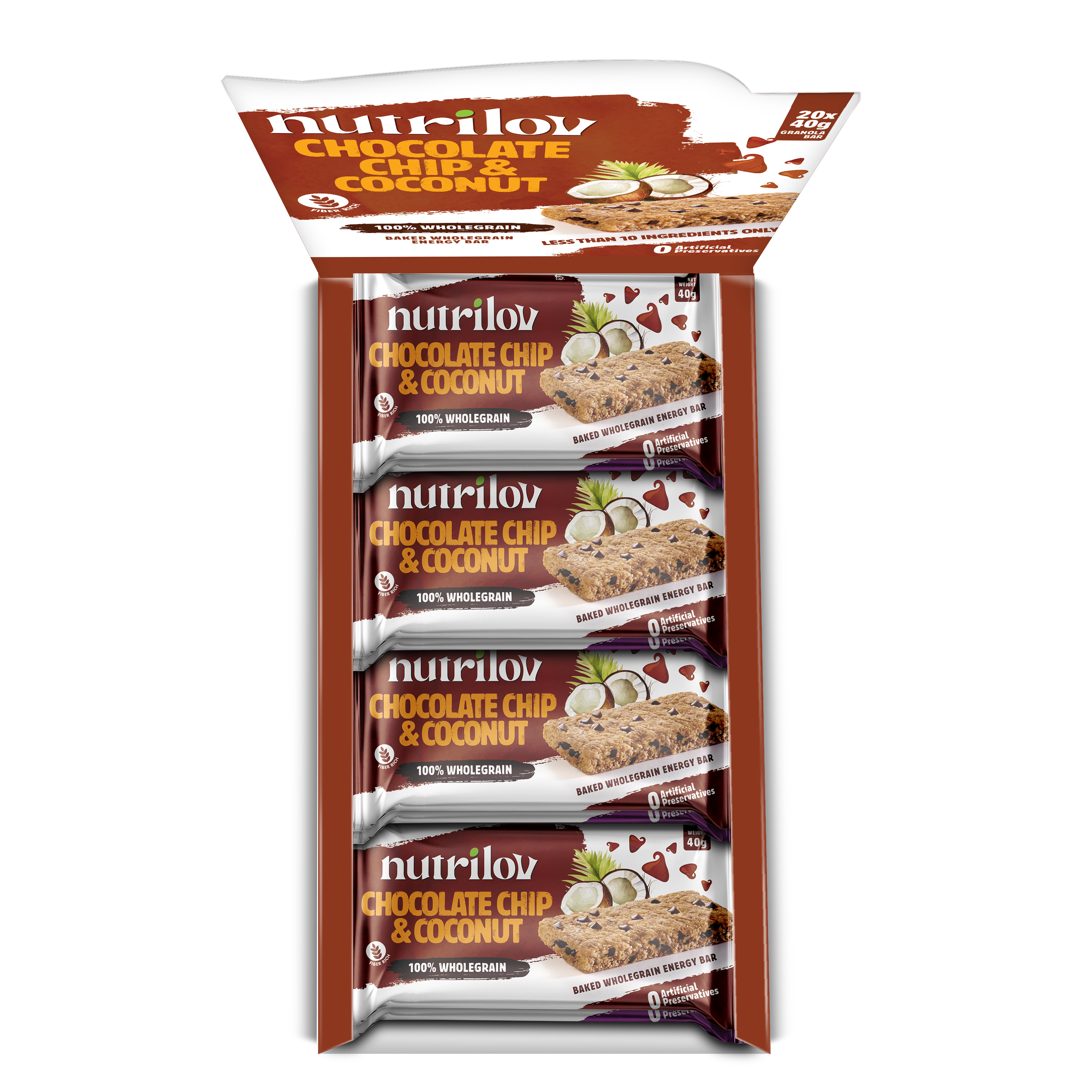 CHOCOLATE CHIP & COCONUT GRANOLA BAR 40G X 20 BARS