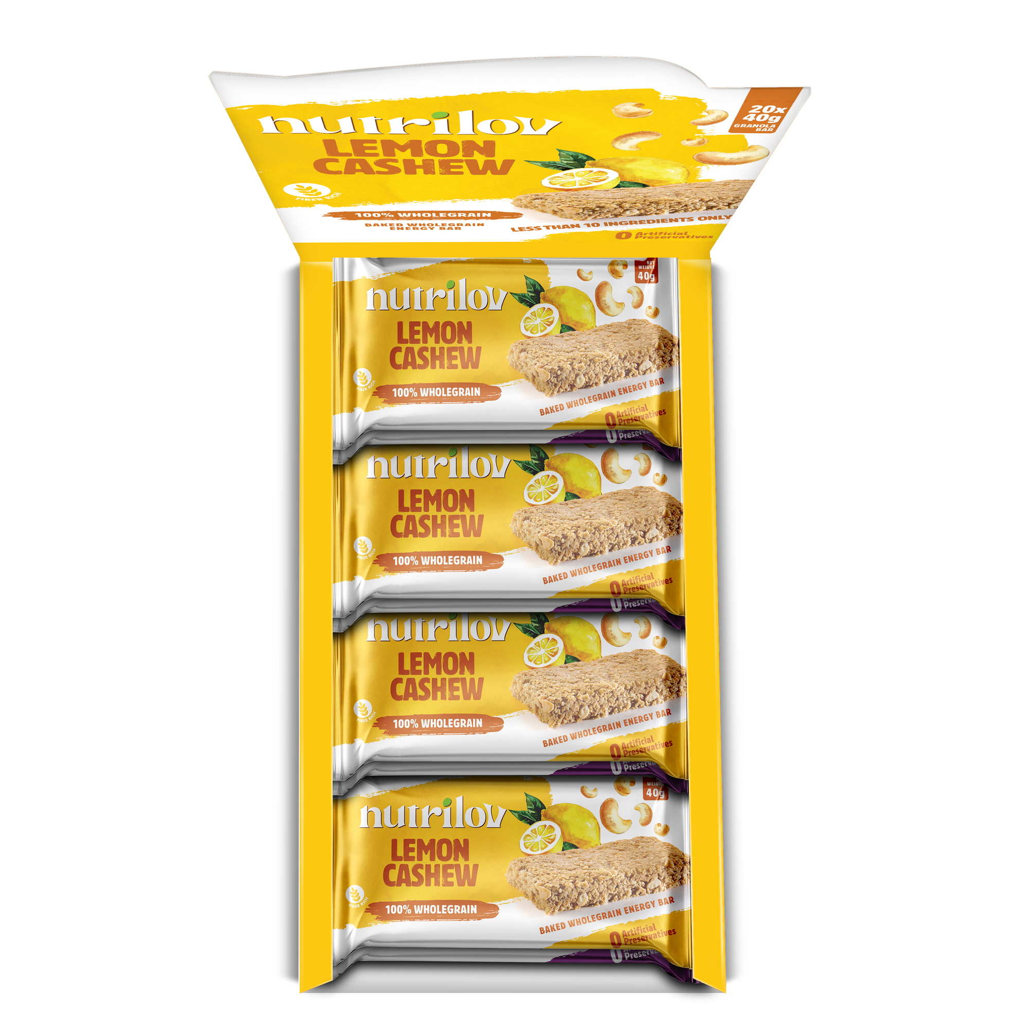 LEMON CASHEW GRANOLA BAR 40G X 20 BARS