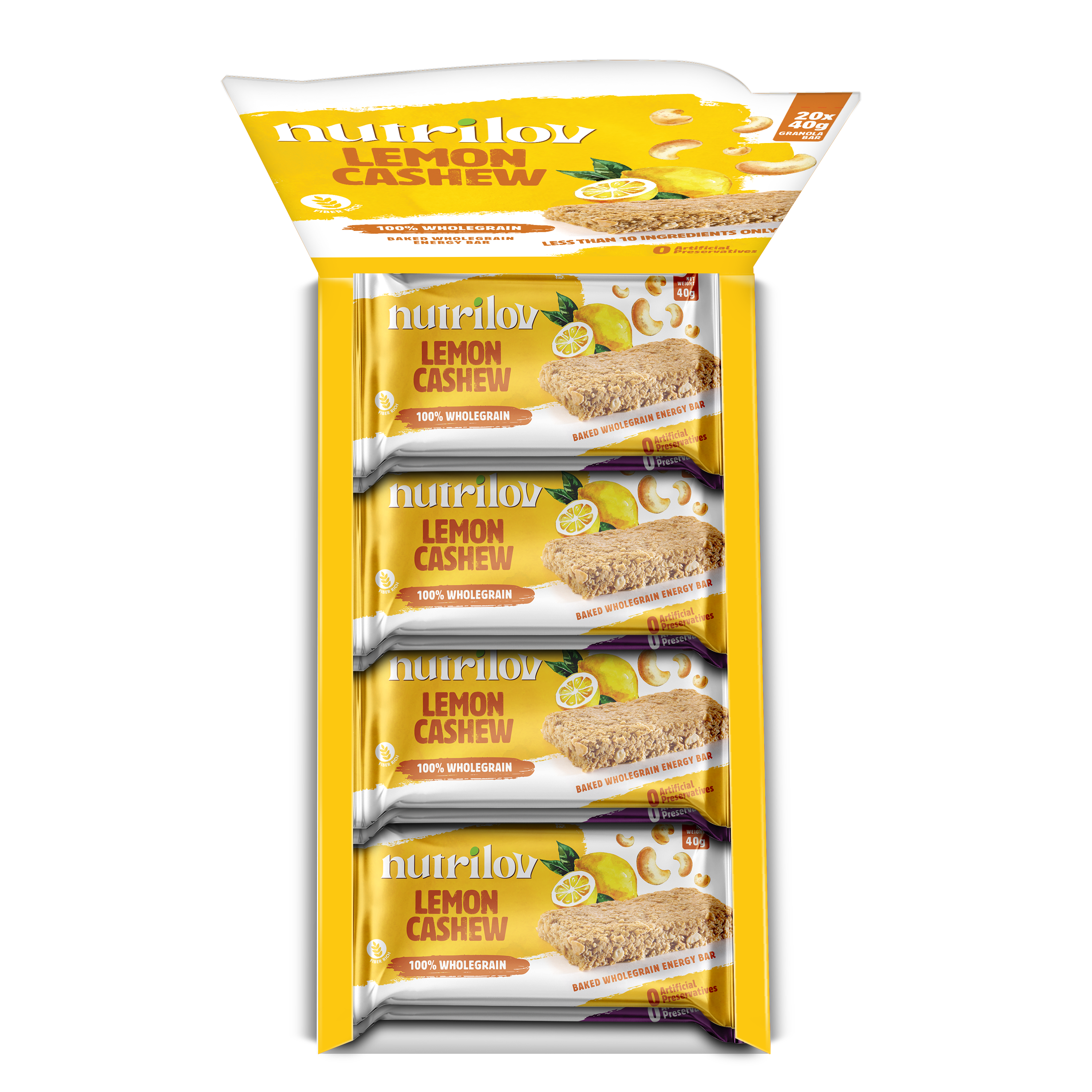 LEMON CASHEW GRANOLA BAR 40G X 20 BARS