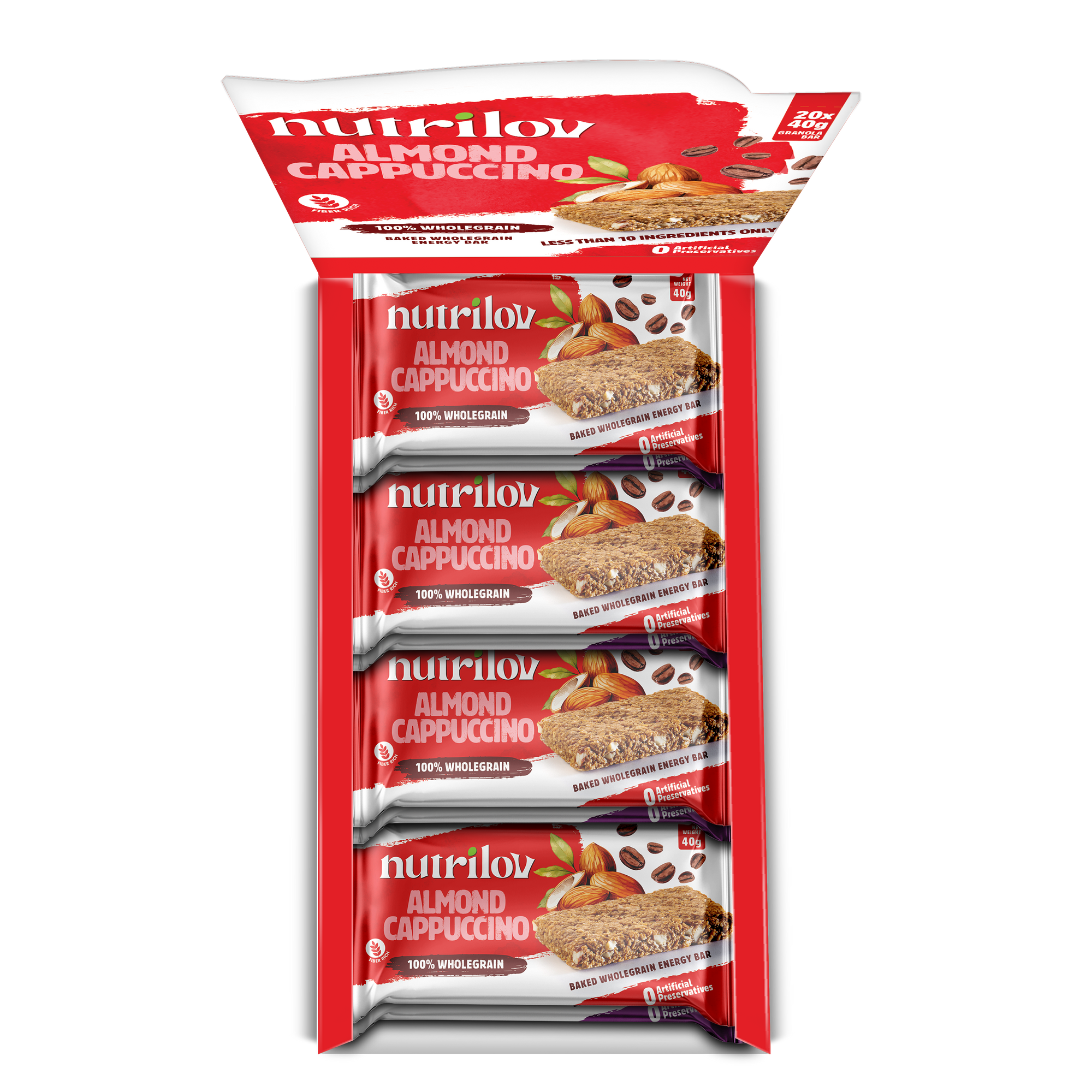 ALMOND CAPPUCCINO GRANOLA BAR 40G X 20 BARS