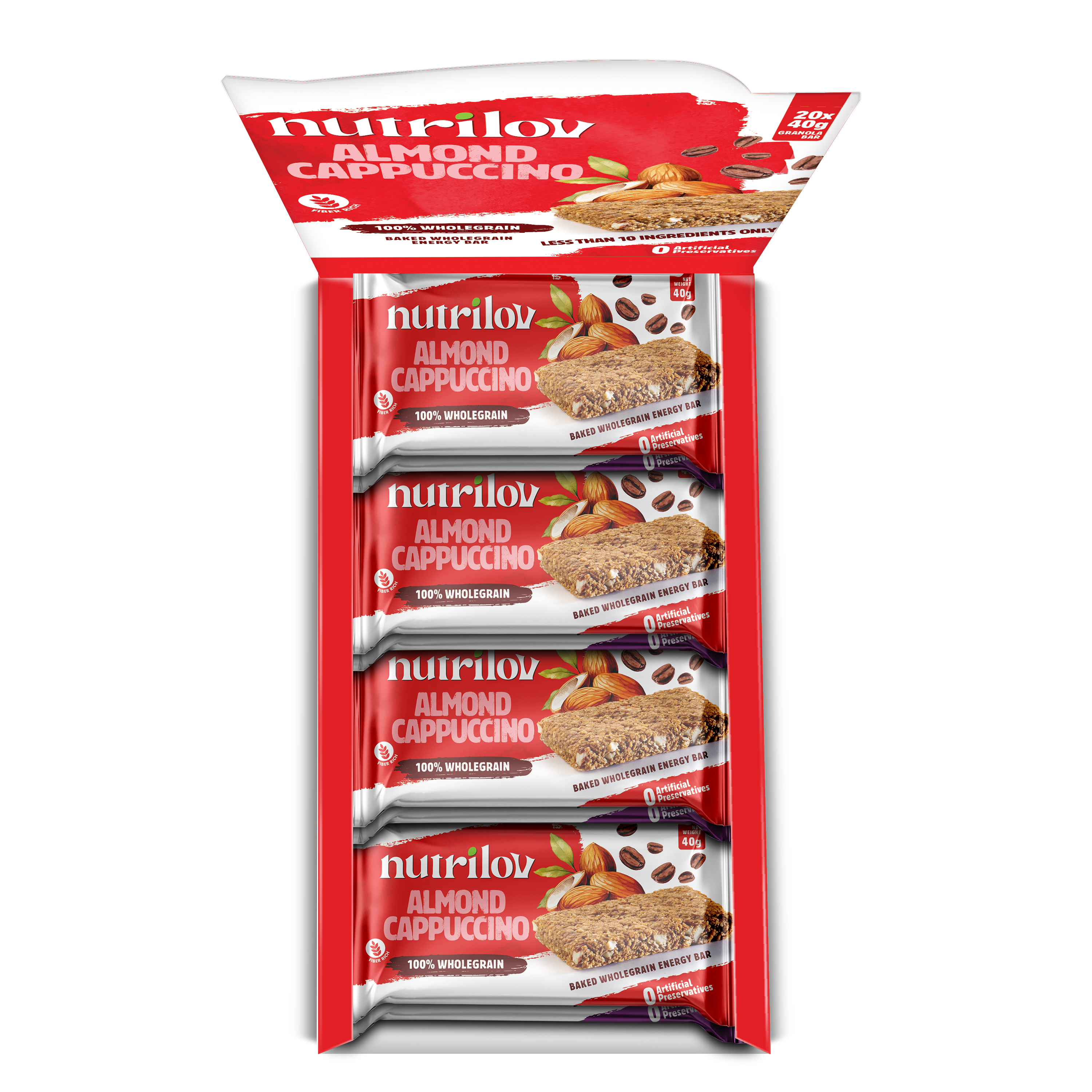 ALMOND CAPPUCCINO GRANOLA BAR 40G X 20 BARS