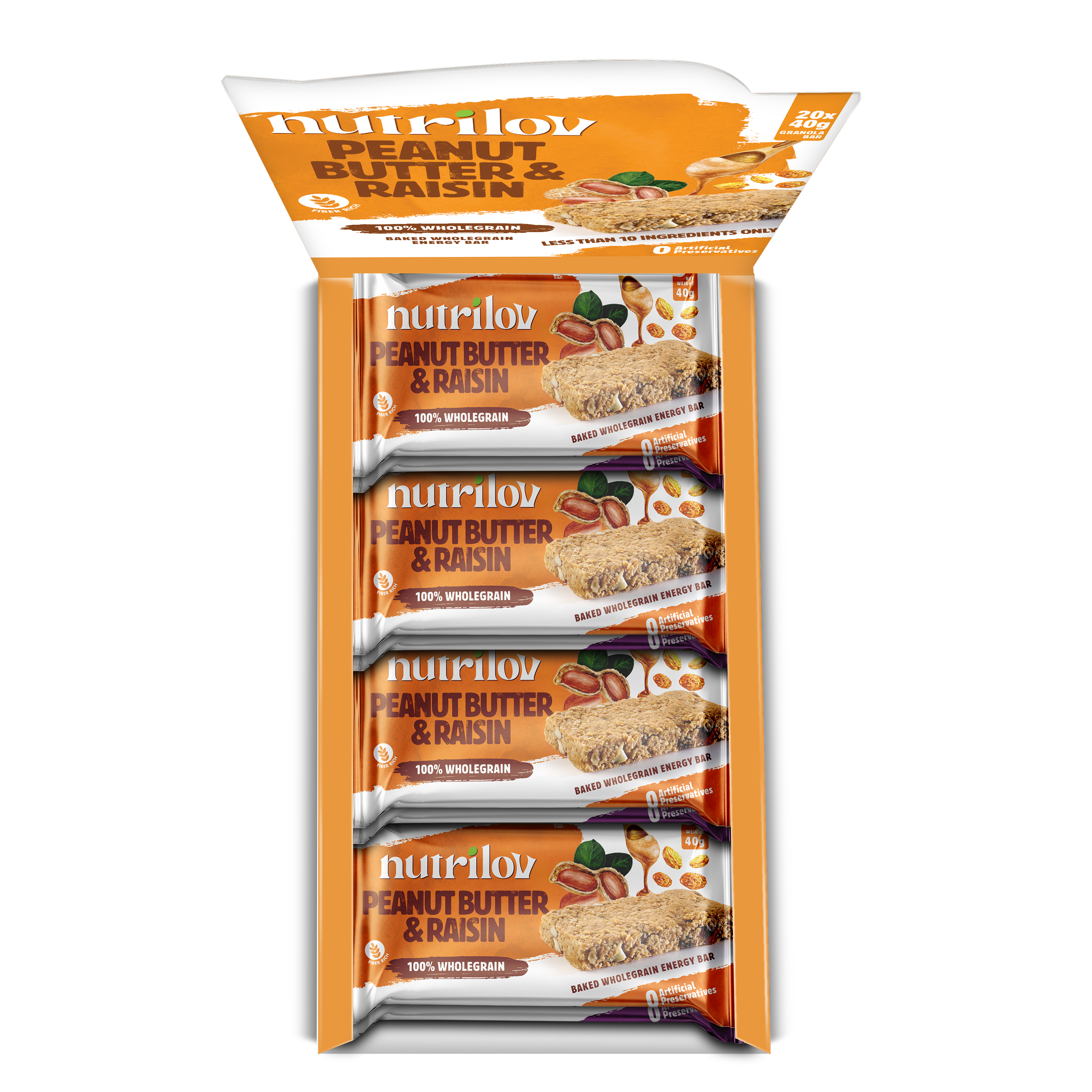 PEANUT BUTTER & RAISIN GRANOLA BAR 40G X 20 BARS