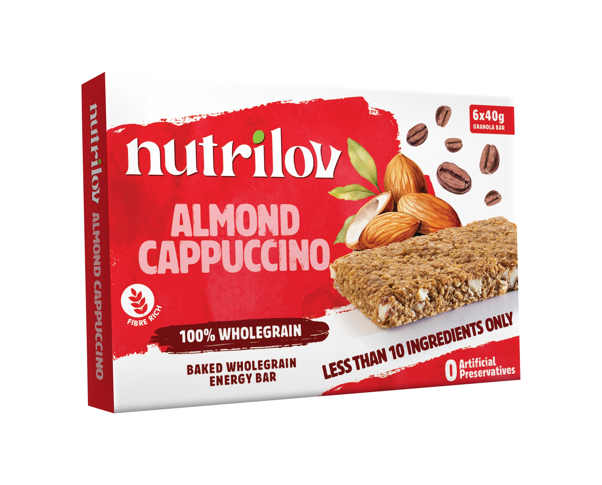 ALMOND CAPPUCINO GRANOLA BAR 40g X 6 BARS