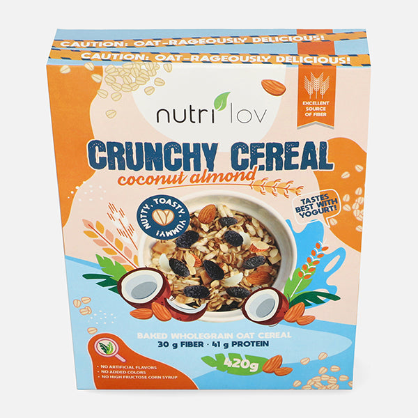 Nutrilov Crunchy Cereal Coconut Almond 420g Box Nutrilov Pakistan