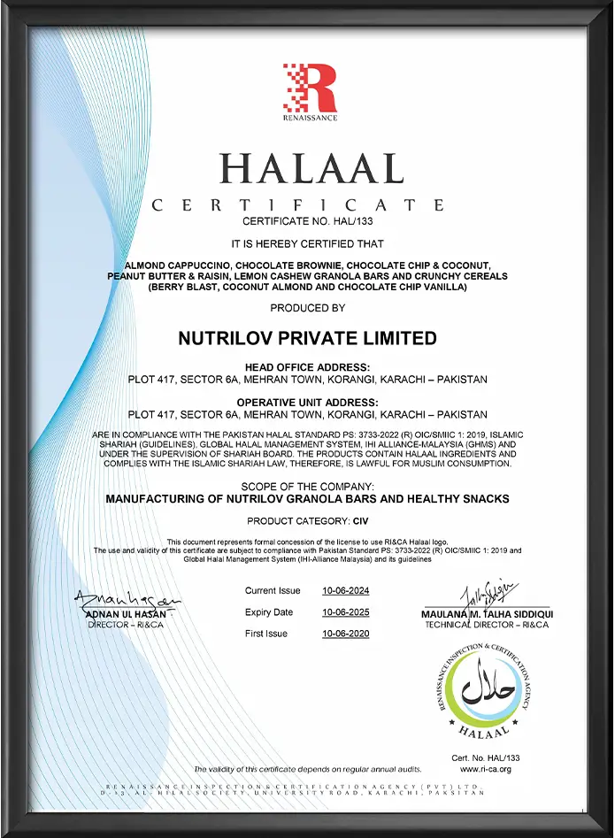 Nutrilov Halal Certificate