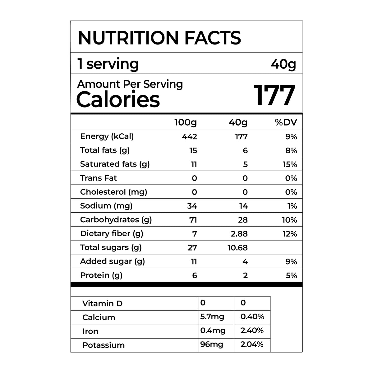 CHOCOLATE CHIP & COCONUT GRANOLA BAR 40G
