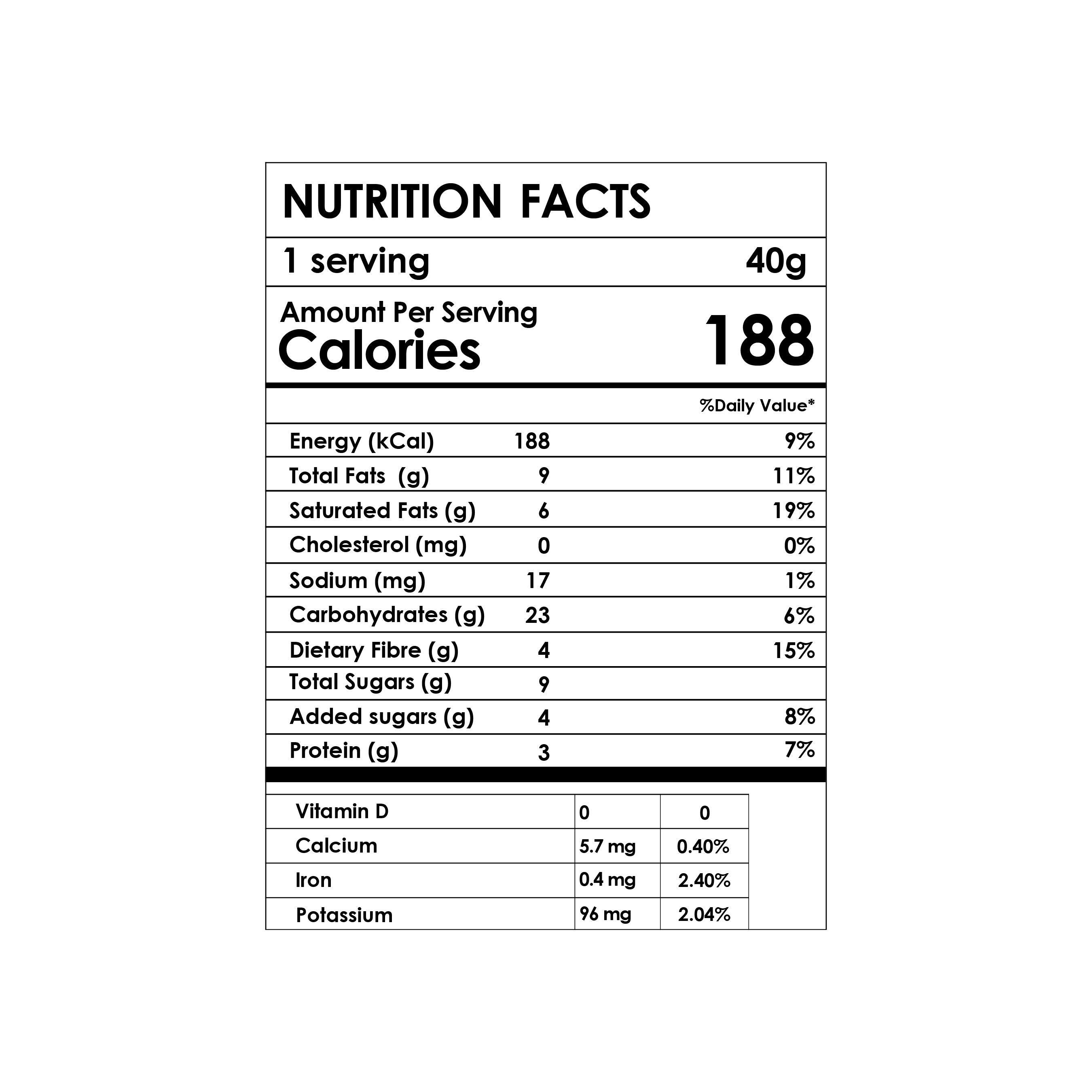 PEANUT BUTTER & RAISIN GRANOLA BAR 40G X 20 BARS