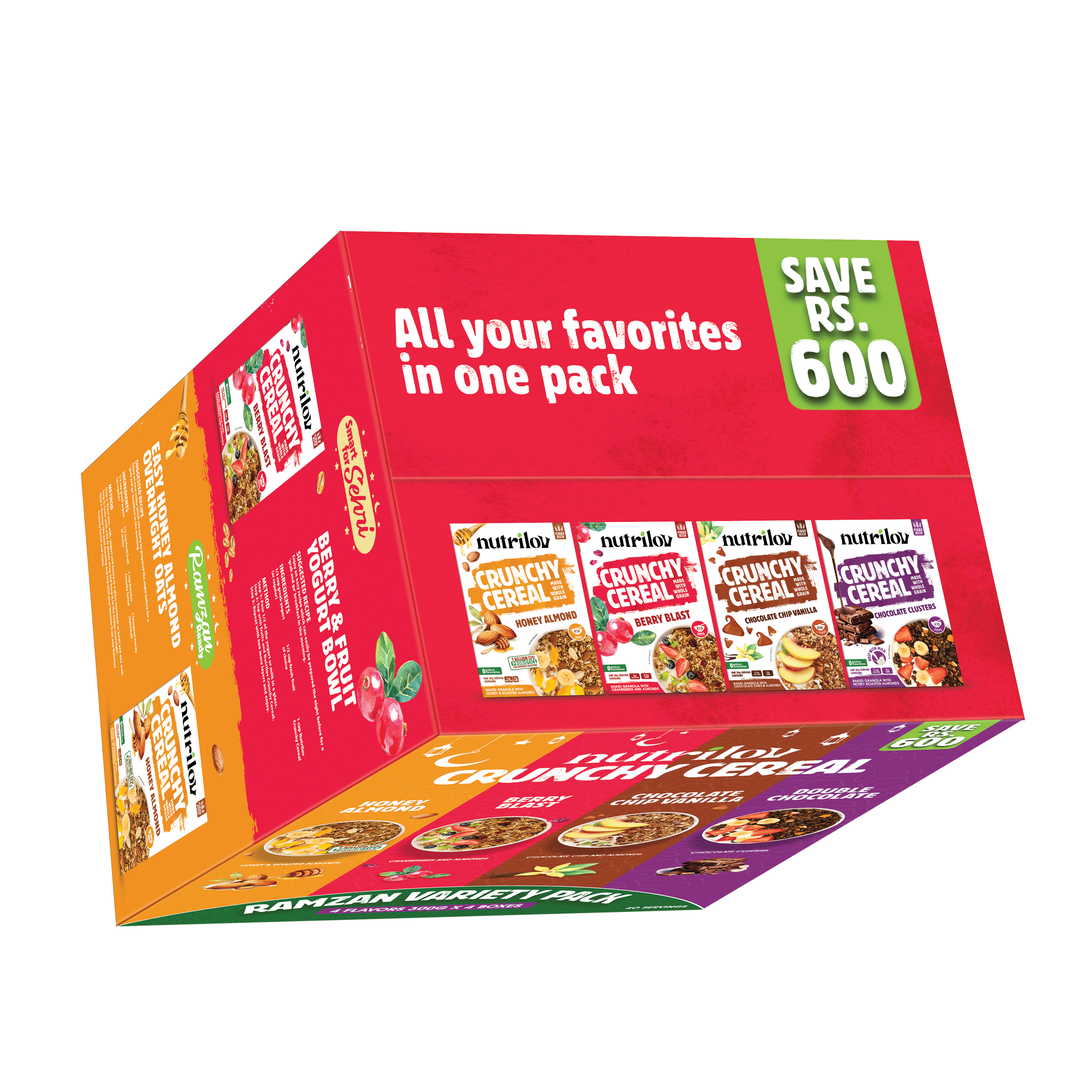Ramzan Rashan Box RAMZAN VARIETY PACK - 4 CEREAL BOXES (300G) – Nutrilov Pakistan