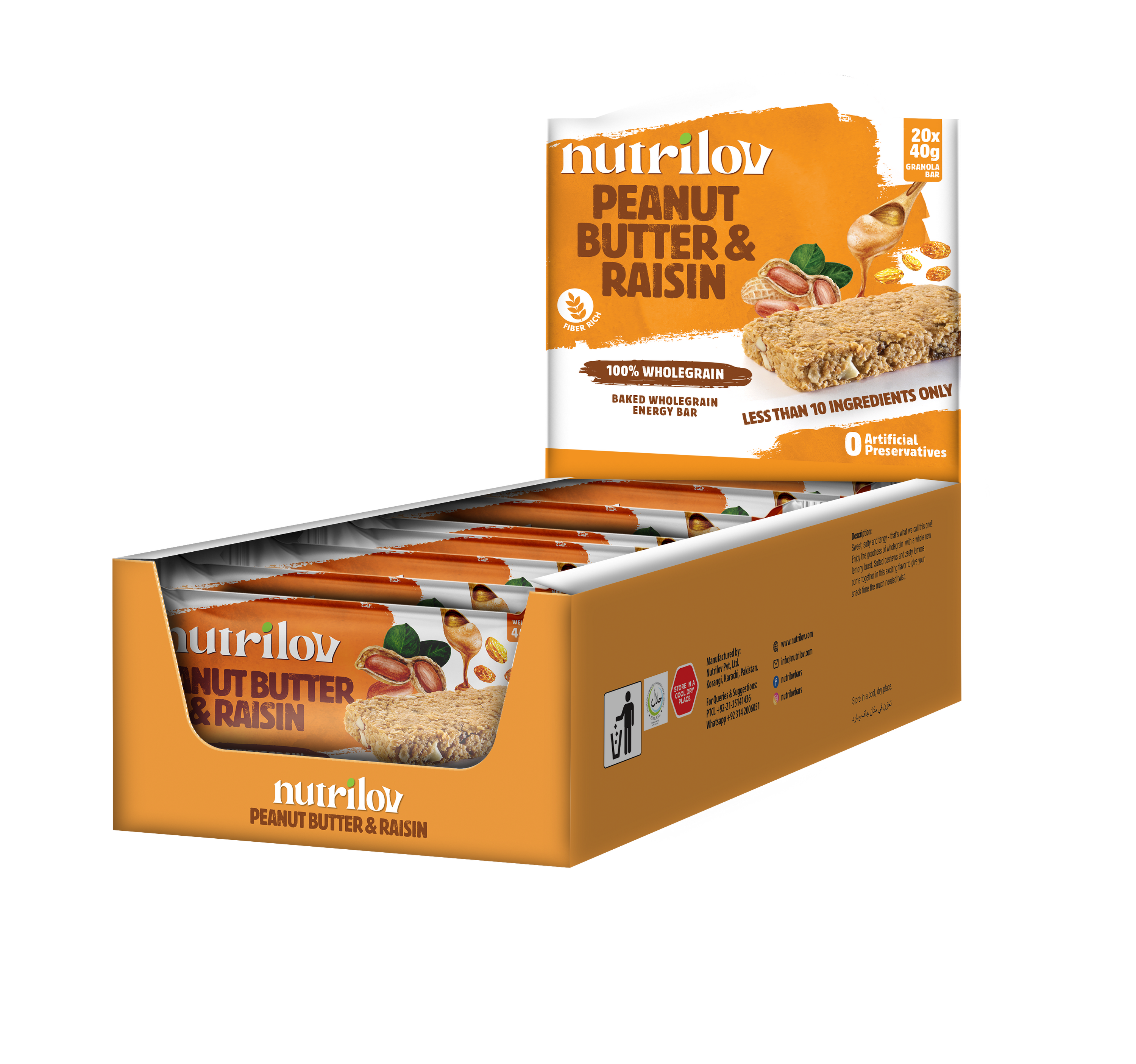 PEANUT BUTTER & RAISIN GRANOLA BAR 40G X 20 BARS