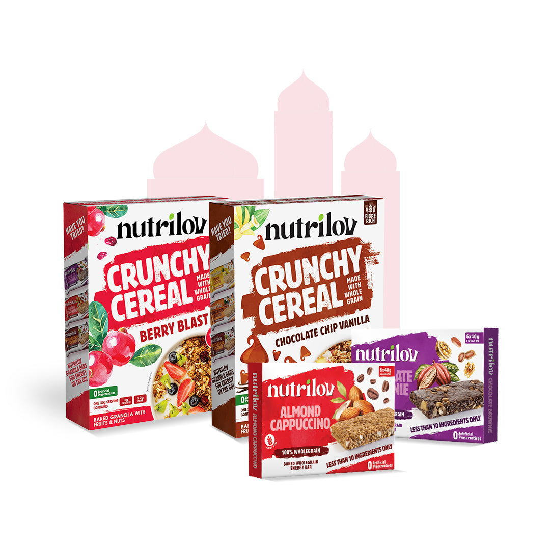 Suhoor Stamina Pack - Any Two 300g Cereal Boxes, 12 Granola Bars