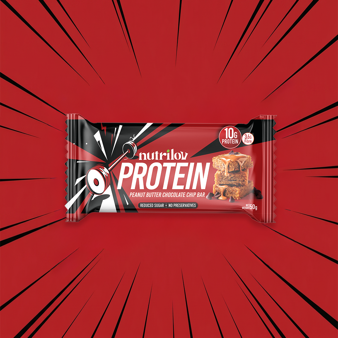 Nutrilov Protein Peanut Butter & Chocolate Chip Bar 50g (10G Protein)