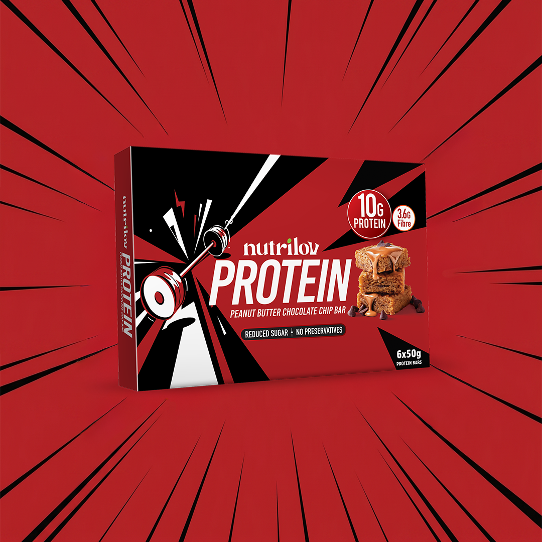 Nutrilov Protein Peanut Butter & Chocolate Chip Bar 50g X 6 Bars (10G Protein/Bar)