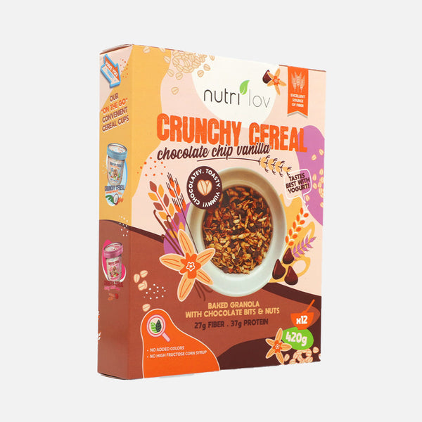Nutrilov Crunchy Cereal Chocolate Chip Vanilla 420g Box