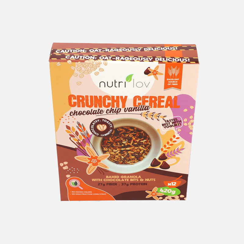 Nutrilov Crunchy Cereal Chocolate Chip Vanilla 420g Box