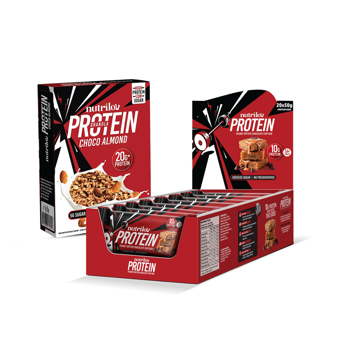 Nutrilov Protein Power Bundle: 20-bar box of Protein Bars and a 300g Protein Granola box